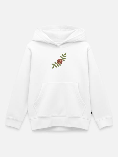 Crimson Rowan Cluster - Kinder Premium Organic Hoodie - Weiß