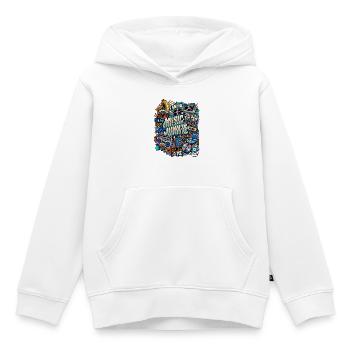 Music Junkie – Retro Musik Collage - Kinder Premium Organic Hoodie - Weiß - Vorne - AI Model Kid Female (0cm)
