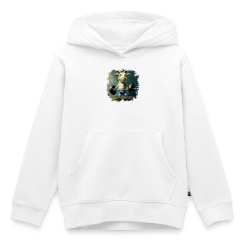 Ziegen Fitness / Trainer Goat - Kinder Premium Organic Hoodie - Weiß - Vorne - AI Model Kid Female (0cm)
