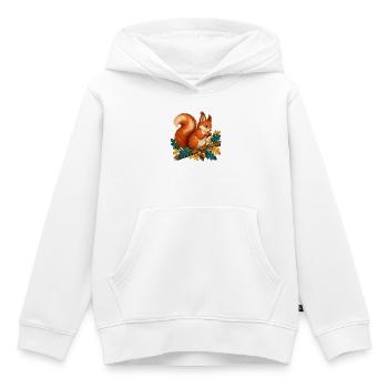 Herbsthörnchen auf Ast - Kinder Premium Organic Hoodie - Weiß - Vorne - AI Model Kid Female (0cm)