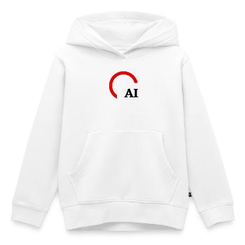 Rotes Hemisphärenbogenlogo - Kinder Premium Organic Hoodie - Weiß - Vorne - AI Model Kid Female (0cm)