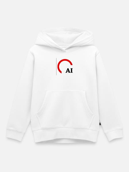 Rotes Hemisphärenbogenlogo - Kinder Premium Organic Hoodie - Weiß