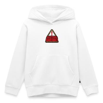 Achtung Ragebait Warnschild Typografie Shirt - Kinder Premium Organic Hoodie - Weiß - Vorne - AI Model Kid Female (0cm)