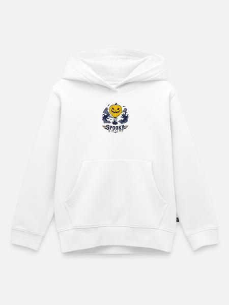Pumpkin Flug Spooky Airline - Kinder Premium Organic Hoodie - Weiß
