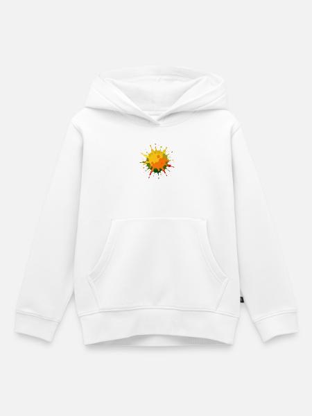 Farbspritzer - Kinder Premium Organic Hoodie - Weiß