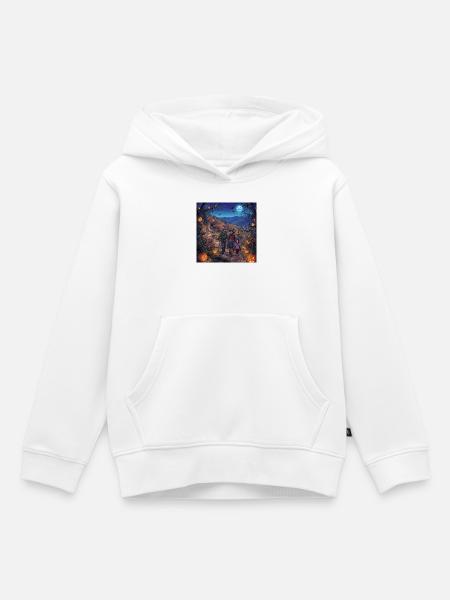 Halloween Familienwanderung - Kinder Premium Organic Hoodie - Weiß