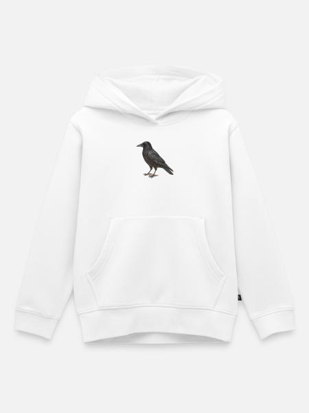 Black Crow - Kinder Premium Organic Hoodie - Weiß