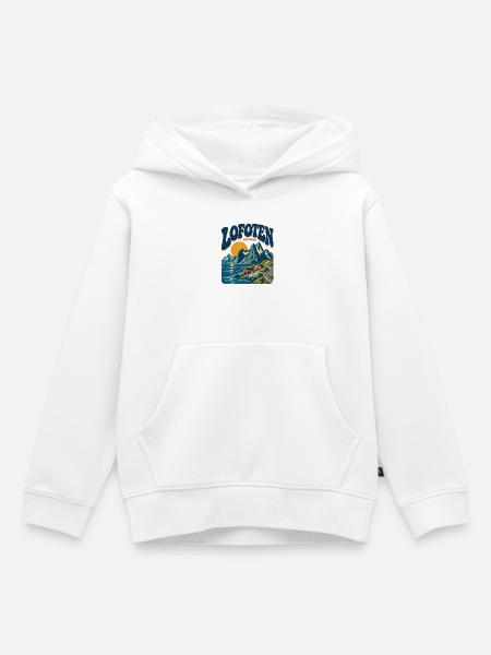 Lofoten Norway Retro Travel - Kinder Premium Organic Hoodie - Weiß