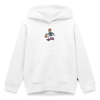 Skelett auf einem Skateboard – Halloween - Kinder Premium Organic Hoodie - Weiß - Vorne - AI Model Kid Female (0cm)