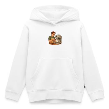 Geschenk für neue Hobby-Baristas mit Siebträger - Kinder Premium Organic Hoodie - Weiß - Vorne - AI Model Kid Female (0cm)