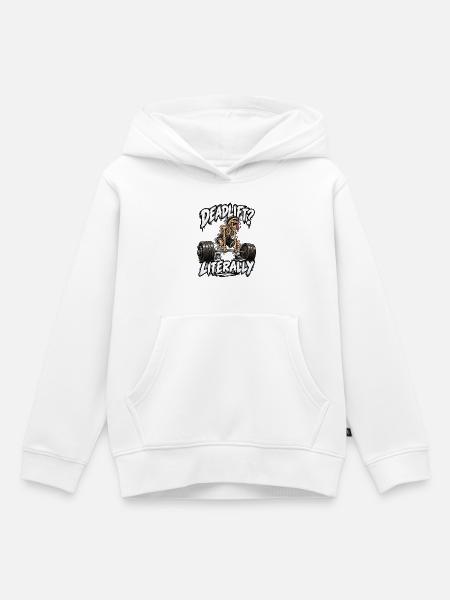 Kreuzheben – Skeleton Gym - Kinder Premium Organic Hoodie - Weiß