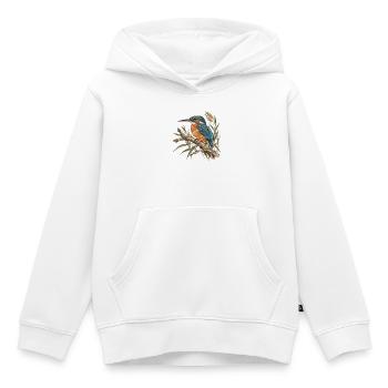 Königsfischer Aquarell Naturdesign - Kinder Premium Organic Hoodie - Weiß - Vorne - AI Model Kid Female (0cm)