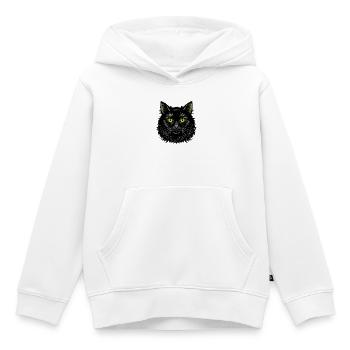 Flauschiges Katzengesicht - Kinder Premium Organic Hoodie - Weiß - Vorne - AI Model Kid Female (0cm)