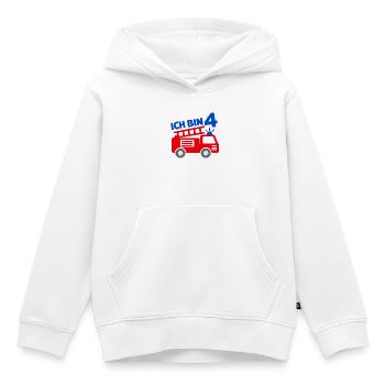 Ich bin 4 Feuerwehr - Kinder Premium Organic Hoodie - Weiß - Vorne - AI Model Kid Female (0cm)