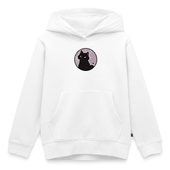 Mitternachtskatze im Sparkle Circle - Kinder Premium Organic Hoodie - Weiß - Vorne - AI Model Kid Female (0cm)
