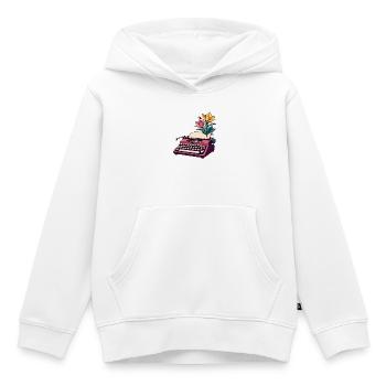Schreibmaschine baut einen Papiergarten an - Kinder Premium Organic Hoodie - Weiß - Vorne - AI Model Kid Female (0cm)