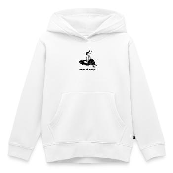 Pause the World – Vinyl- und Kopfhörer-Musikliebhaber - Kinder Premium Organic Hoodie - Weiß - Vorne - AI Model Kid Female (0cm)