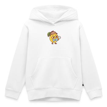 Gelbfrucht-Detektiv mit blauer Schleife - Kinder Premium Organic Hoodie - Weiß - Vorne - AI Model Kid Female (0cm)