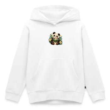 Panda-Leser unter Blumen - Kinder Premium Organic Hoodie - Weiß - Vorne - AI Model Kid Female (0cm)