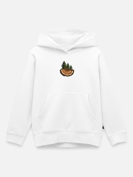 Baumringe werden zum Wald - Kinder Premium Organic Hoodie - Weiß