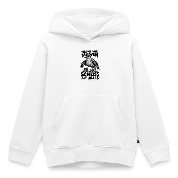 Möwe Punk Spruch Scheiss auf alles Küstenhumor - Kinder Premium Organic Hoodie - Weiß - Vorne - AI Model Kid Female (0cm)