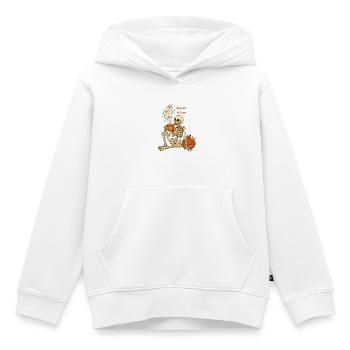 Gruseliger und gemütlicher Halloween-Skelettkaffee - Kinder Premium Organic Hoodie - Weiß - Vorne - AI Model Kid Female (0cm)