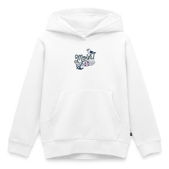 Moin mit_Moewe_und_Anker - Kinder Premium Organic Hoodie - Weiß - Vorne - AI Model Kid Female (0cm)
