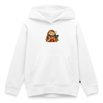 Igel-Herbst-Kürbis Halloween - Kinder Premium Organic Hoodie - Weiß - Vorne - AI Model Kid Female (0cm)