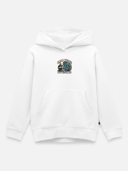 Kleine Dinge, große Fragen Mikrobiologie - Kinder Premium Organic Hoodie - Weiß