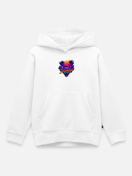 Insel Neon Retro Sunset - Kinder Premium Organic Hoodie - Weiß