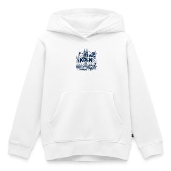 Köln - Wahrzeichen - Deutschland - Rhein - Dom - Kinder Premium Organic Hoodie - Weiß - Vorne - AI Model Kid Female (0cm)