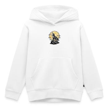 Heulender Wolf Vollmond Nacht Wildnis Vektor Shirt - Kinder Premium Organic Hoodie - Weiß - Vorne - AI Model Kid Female (0cm)