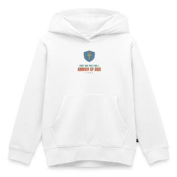 Put On The Full Armor Of God – Ephesians 6:11 - Kinder Premium Organic Hoodie - Weiß - Vorne - AI Model Kid Female (0cm)