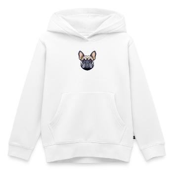 Französischer Bulldoggenkopf - Kinder Premium Organic Hoodie - Weiß - Vorne - AI Model Kid Female (0cm)