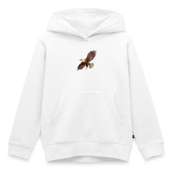 Fliegender Weißkopfseeadler - Kinder Premium Organic Hoodie - Weiß - Vorne - AI Model Kid Female (0cm)