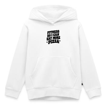 Fitness so i can eat more pizza - Kinder Premium Organic Hoodie - Weiß - Vorne - AI Model Kid Female (0cm)