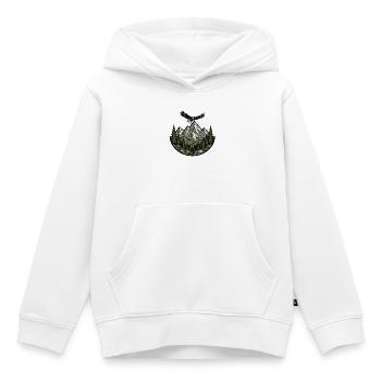 Berge Adler Wald Emblem Wandern Natur Vektor Shirt - Kinder Premium Organic Hoodie - Weiß - Vorne - AI Model Kid Female (0cm)