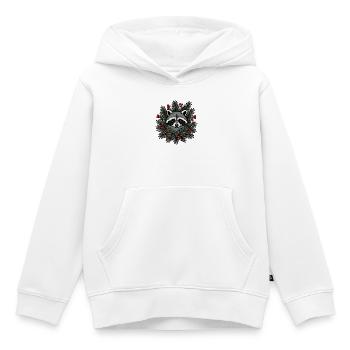 Waschbär Tannenzweige Beeren Wald Vektor Shirt - Kinder Premium Organic Hoodie - Weiß - Vorne - AI Model Kid Female (0cm)