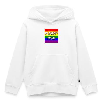 FLINTA MAUS REGENBOGEN PRIDE STATEMENT, CSD - Kinder Premium Organic Hoodie - Weiß - Vorne - AI Model Kid Female (0cm)
