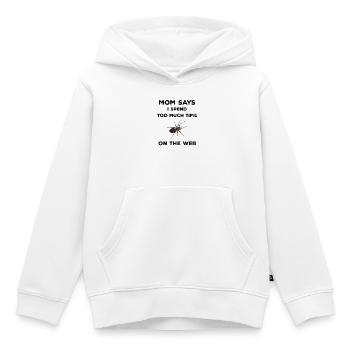 Mom says I spend too much time on the web - Spinne - Kinder Premium Organic Hoodie - Weiß - Vorne - AI Model Kid Female (0cm)
