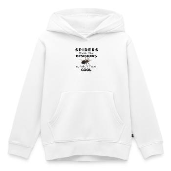 Spiders were web designers - Spinne Nerd Spruch - Kinder Premium Organic Hoodie - Weiß - Vorne - AI Model Kid Female (0cm)