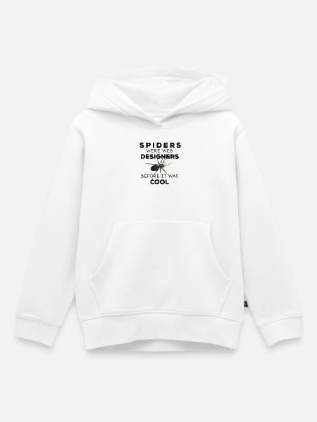 Spiders were web designers - Spinne Nerd Spruch - Kinder Premium Organic Hoodie - Weiß
