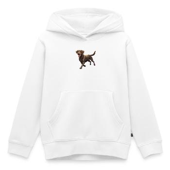 Labrador Retriever Hundelauf - Kinder Premium Organic Hoodie - Weiß - Vorne - AI Model Kid Female (0cm)