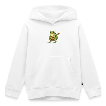 Froschkröte spielt akustische Gitarre - Kinder Premium Organic Hoodie - Weiß - Vorne - AI Model Kid Female (0cm)