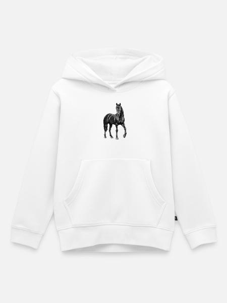 Pferd Hengst - Kinder Premium Organic Hoodie - Weiß