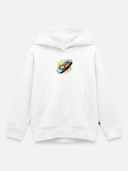 Skateboard Graffiti - Kinder Premium Organic Hoodie - Weiß