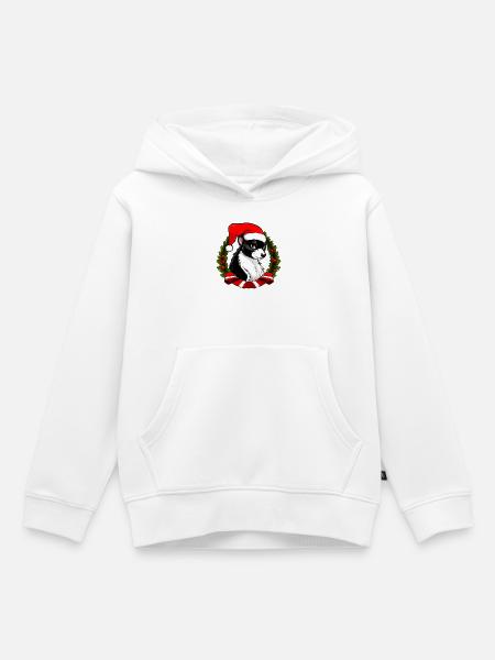 Weihnachtsmann Stinktier - Kinder Premium Organic Hoodie - Weiß