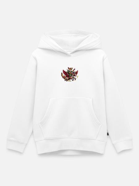 Punk Bunny-Waldelfe auf Regenbogen-Zebra-Einhorn - Kinder Premium Organic Hoodie - Weiß