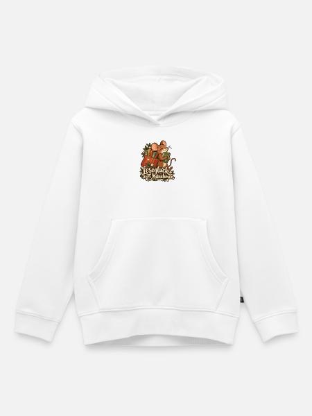 Leseglück zum Mitnehmen - Kinder Premium Organic Hoodie - Weiß