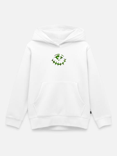 Irres Geistergesicht Grün - Süßes oder Saures - Kinder Premium Organic Hoodie - Weiß